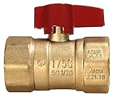 Everflow Supplies 4501t承認ガスボールバルブwith FIP接続とTハンドル、1インチ、2ピース