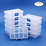 BENECREAT 10パック(8グリッド 蓋付き) アクセサリー収納 小物収納ケースボックス 透明 高品質 整理箱 パーツ入れ コレクション ボックス 小物入れ 雑貨入れ 時計ケース