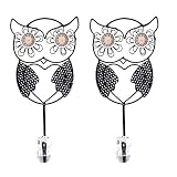 Set of 2 Owl Metal Wall Hook Children's Bedroom Decor [並行輸入品]