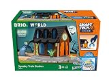 BRIO 木製レール 知育玩具 WORLD スマートテックサウンド ゴーストステーション 対象年齢3歳~ ブラウンと黄色 36007 誕生日