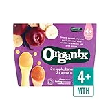 有機フルーツの様々なパックリンゴ＆バニラ/バナナ＆梅4×100グラム (Organix) (x 2) - Organix Organic Fruit Variety Pack Apple & Vani