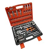 CGOLDENWALL 94pcs ポータブル車両修理工具セット バイク 修理 ツールセット メンテナンス用品 プラスチック収納ケース付き 車両修理のプロな工具セット