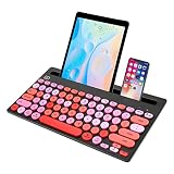 Bluetooth ワイヤレスキーボード 2つの接続方法 3台同時ペアリング タブレット・スマートフォン用スタンド付き 無線2.4G キーボード iOS/Android/Mac/Windows対応 キーボード 無線 在宅勤務 ワイヤレス キーボード (ブラック)
