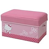 ハローキティ(HELLO KITTY) 収納ボックススツール(取っ手付)ワイド(幅46 奥行29) ピーチピンク MSS-WHPTKKRP(PIPI)