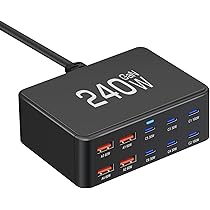 Amazon | USB 充電器 type-c 合計240W PD 急速充電器 10ポート【PD 3.0
