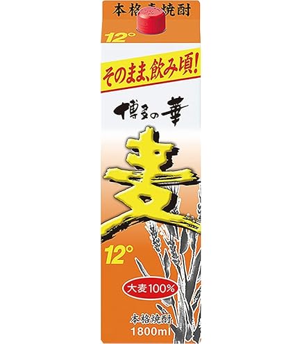 Amazon.co.jp: 麦焼酎 25度博多の華 麦パック 1.8L 6本 1ケース : 食品