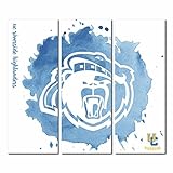 University of California Riverside Highlanders Triptychキャンバス壁アート水彩