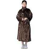 アイリスプラザ 毛布 着る毛布 125cm丈 ルームウェア フランネルマイクロファイバー とろけるような肌触り 静電気防止 洗える ブラウン