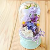 花由 プリザーブドフラワー 仏花 　ガラスドーム　羽乃花　～わのか～　あい【お供え 仏花 仏壇 供花】