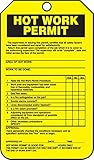 Accuform Signs TCS361PTP Hot Work Status Tag, Legend "HOT WORK PERMIT (CHECKLIST)", 5.75" Length x 3