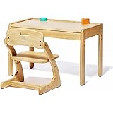 大和屋 キッズデスク 引き出し付き yamatoya デスク＆チェアセット ヴォーノ ヴォーノ3 ブォーノ3 buono3 北欧 ナチュラル 木製 子供用 勉強机 机 高さ調節 (キッズデスク＆チェア)