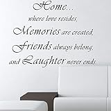 Pop Decors WL-0038-Va Inspirational Quote Wall Decal, Home Where Love Resides [並行輸入品]