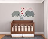 Elephant Family Love Valentine Mom Dadベビーキッズ部屋ベッドルーム保育園壁デカールステッカービニール