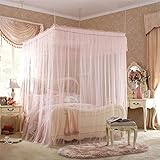 royal-ヨーロピアンスタイルスクエアトップMosquito Net three-door暗号化Thickeningホームダブルベッドプリンセススタイルステンレススチールブラケット翡翠色 1.8m 