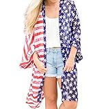 Mokao Lady American FlagカーディガンUSA Independence Day Stars and Stripesゆったりトップス US サイズ: 3L カラー: グレー