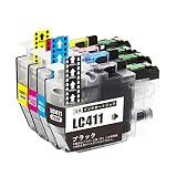 LC411 ブラザー用 インク 4色セット 大容量 brother インク lc411 インクカートリッジ DCP-J926N MFC-J904N MFC-J739DN MFC-J939DN DCP-J928N-B DCP-928N-W DCP-J528N MFC-J905N 対応 LC411-4PK 互換インク