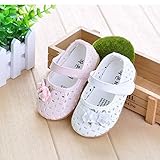 WIN  ベビーシューズ ファーストシューズ 赤ちゃん靴  柔らかいPUレザー 滑り止め (内寸13cm, ホワイト)