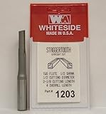 Whiteside Router Bits 1203 Stagger Tooth Straight Bit with 1/2-Inch Cutting Diameter and 2-1/8-Inch 