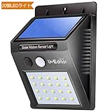 20個LED センサーライト ソーラーライト 玄関ライト 人感センサー　外灯 屋外照明 玄関 壁掛け 庭先用 夜間自動点灯 配線不要 取付簡単