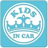 imoninn KIDS in car ステッカー　【マグネットタイプ】　No.17　王冠　（水色）