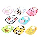 SODIAL(R)可愛いな二層防水コットンキッズベビーよだれかけビブ唾液タオルユニセックス男の子女の子（1パックは3pcs）