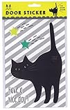 HAPPY Cat day 玄関扉ステッカー 黒猫