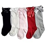 春秋 子供のソックス 綿 子供靴下 キッズ ソックス メッシュ 5足 セット 女の子 お姫様 リボン ベビー シンプル カラー 柔らかい (3-4歳)