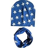 Ochine　ベビー　キッズ　子供　帽子＋マフラー　コットン　二点セット　星柄　超可愛い　男女兼用　保温防寒　撮影用にも　出産祝い　贈り物　フリーサイズ　9色選択