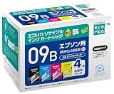 エコリカ IB09CL4B リサイクルインクカートリッジ 4色パック ECI-EIB09B-4P