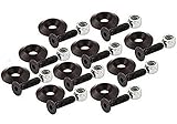 Allstar Performance ALL18633 Black 1/4" x 1" Countersunk Bolt Kit with 1" OD Washer, (Set of 10) [並行