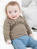 RUGGED WORKS ( ラゲッドワークス ) 日本 製 ベビー ロゴ ロング Tシャツ 赤ちゃん 男の子 女の子 長袖 生後5～7ヶ月 70 チャ