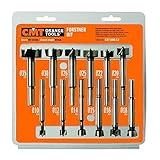 CMT 537.000.12 12-Piece Forstner Bit set, 10-12-14-15-16-18-20-22-25-26-30-35mm Diameters, 8-10mm Sh