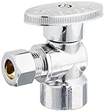 Keeney 2048PCLF 1/2-Inch FIP by 3/8-Inch O.D. Lead Free Quarter Turn Angle Valve, Chrome by Keeney M