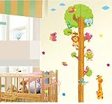 WongSinTong Removable Vinyl Growth Chart Height Chart Wall Decal Sticker Home Decoration(31"*59") [並