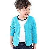 Snone子供服 シンプル 無地 カーディガン 長袖 ニット セーター 女の子 男の子 兼用 vネック 防寒 春秋 通学 普段着