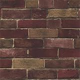 Wallpaper Faux Vintage Red and Tan Brick Wall, Looks Real Up! [並行輸入品]