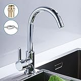 キッチン蛇口　キッチン水栓　洗面蛇口　シングルレバー　混合水栓　台所　厨房　キッチン　洗面所　360度自由回転ノズル　スワン型　ホース付き