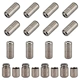 PH PandaHall 結ばない靴紐 紐止め金具 紐先金具 クラスプ 真鍮 エンドパーツ キャップ コードエンド 紐先止め 円筒形 紐先カシメ 先止め金具 30組セット 紐先端金具 アクセサリーパーツ 靴ひもの先を止めるもの ひも調節パーツ