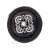 Vicenza Designs K1278 Napoli Round Leather Knob, Large, Black, Vintage Pewter [並行輸入品]