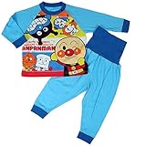 アンパン 腹巻付パジャマ 長袖パジャマ 秋冬物 サックス◇95cm