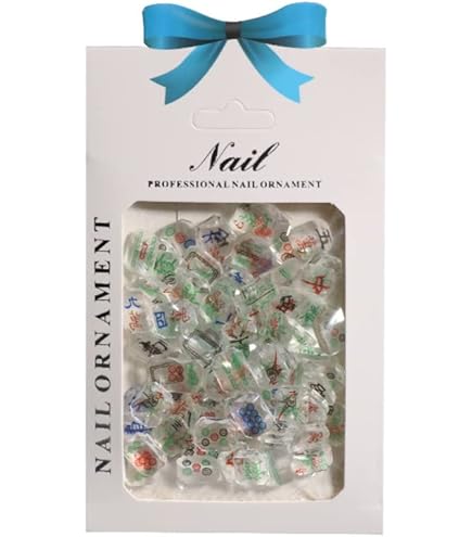 Amazon.co.jp: ネイルパーツ マージャン 麻雀牌 50個 5*7mm ネイル