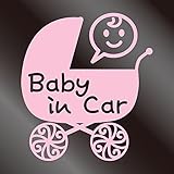 nc-smile Baby in car ステッカー ベビーカー Baby carriage (サーモンピンク)