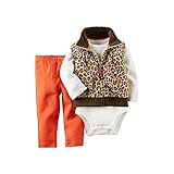 カーターズ Carter's ロンパース ボディスーツ ＆ フリース ペスト ＆ パンツ 豪華3点セット 3-Piece Vest Set NB (50-55cm)