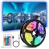 LED RGB テープライト 2m USB 式 リモコン付き SMD5050 調光調色 テレビバックライト 屋内装飾用 正面発光 両面テープ付き