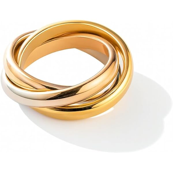 Amazon | [silver KYASYA]トリニティリング 3連リング 三連 指輪