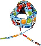 Cleanet　ベビースポンジヘルメット　室内用ヘルメット　ベビーの頭部保護に　カラフル (ふくろう青)