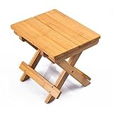 EtechMart 竹製の折りたたみ式スツール 椅子 釣り シャワー 子供の踏み台 2割ステップ