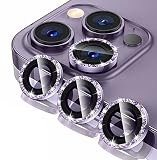 iPhone 14 Pro/iPhone 14 Pro Max カメラ保護ガラスフィルム カメラレンズ保護カバー アルミニウム合金＋強化ガラス製 カメラカバー キズ防止 露出オーバー防止 耐衝撃 防塵 防滴 薄型 3D全面保護 【3枚】 ゴールド iPhone 14 Pro/iPhone 14 Pro Max 対応 カメラガラスフィルム
