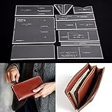 10個DIYレザークラフトアクリルロングジップウォレット財布パターンテンプレートステンシル