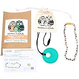 Baltic Amber Teething Necklace for Babies - Lab-Tested - Comes With Silicone Teething Necklace - Mos